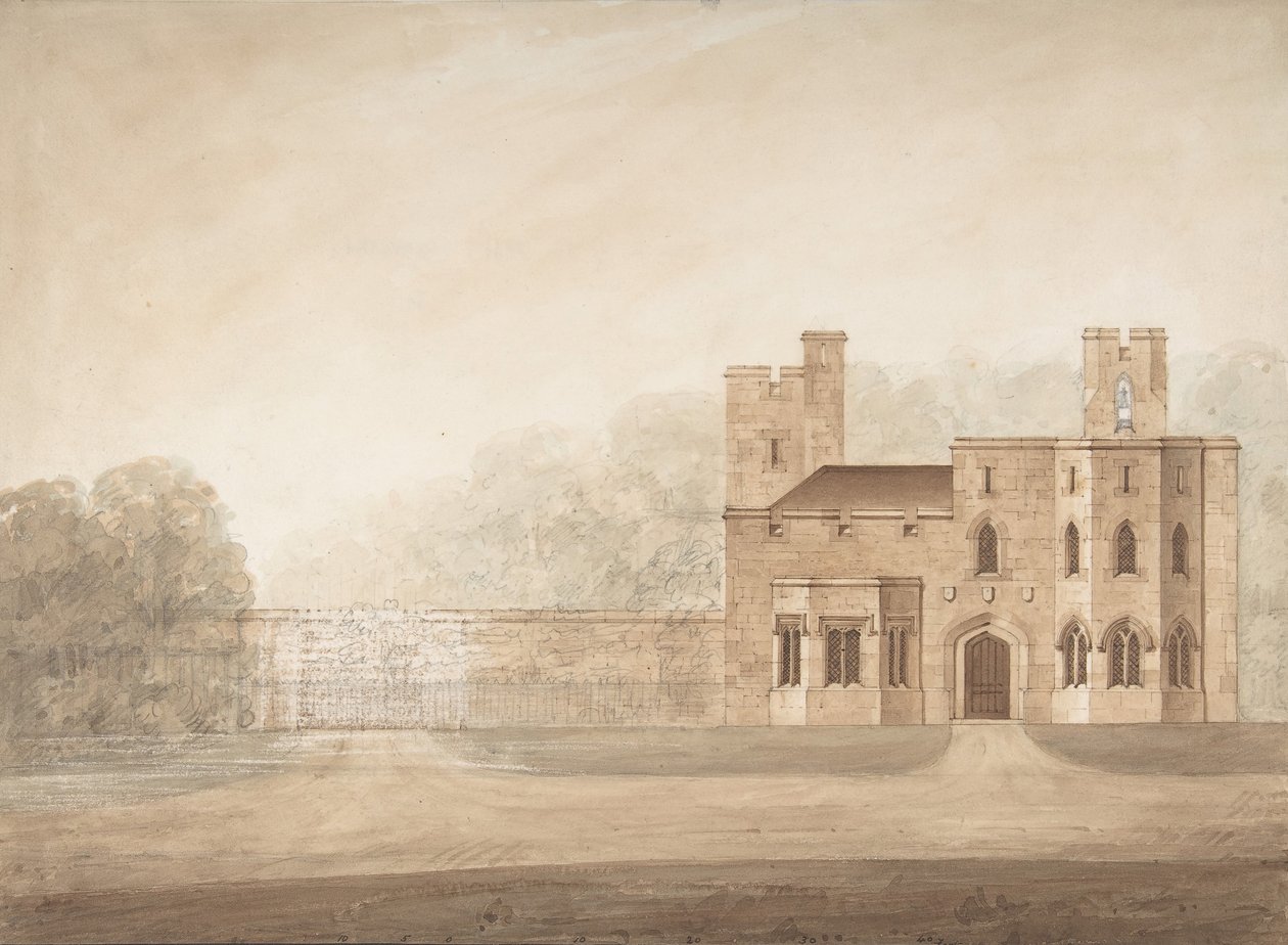 Design for Bishopsgate Lodge, på Windsor Castle, Berkshire, ca. 1820-30. av Jeffry Wyatville