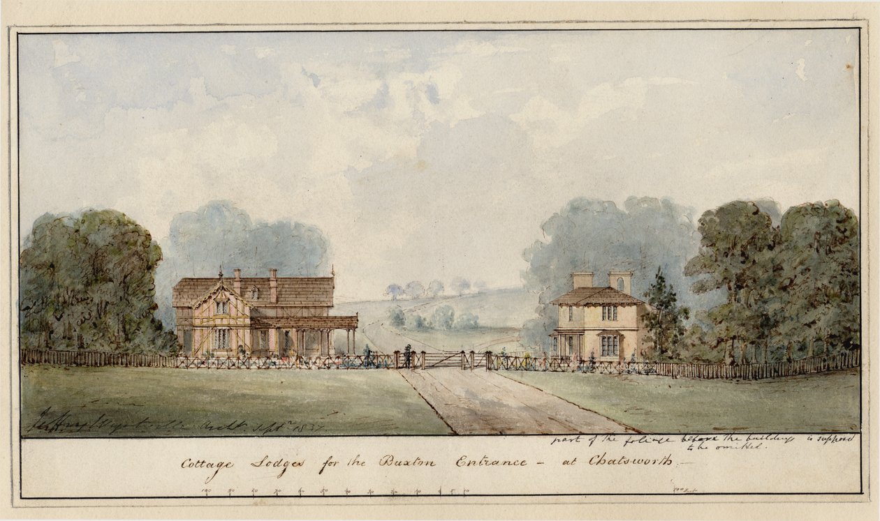 Design for hyttene i Edensor i Chatsworth Park av Jeffry Wyatville