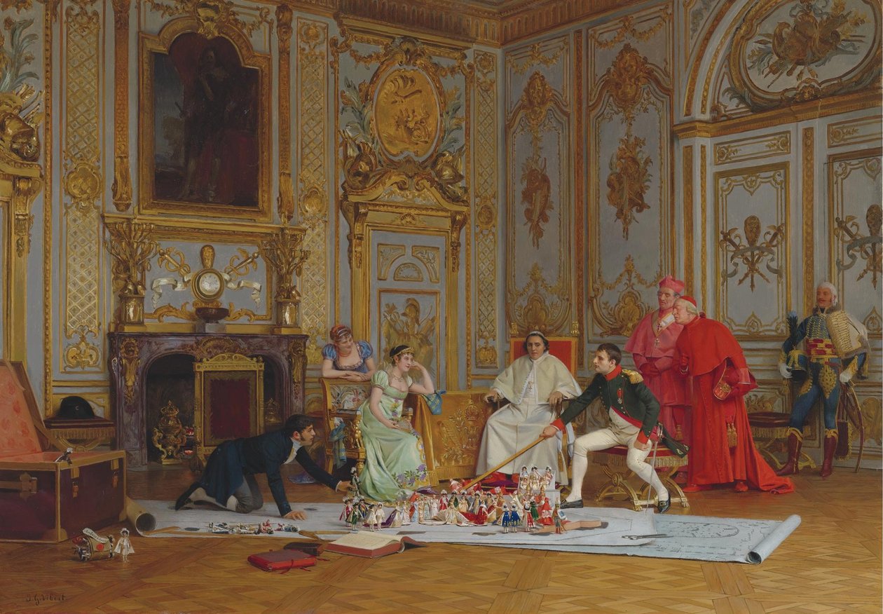 Napoleon planlegger kroningen sin av Jehan Georges Vibert