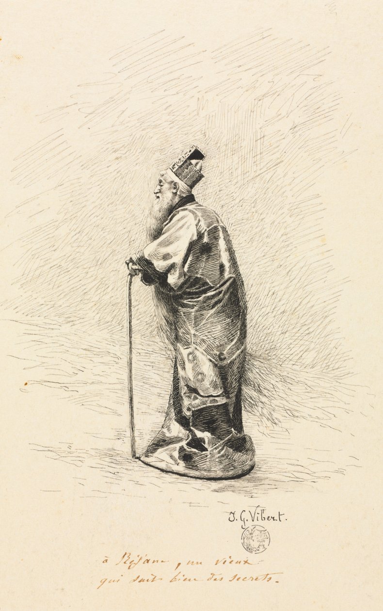 Studie for magikeren i Conte de Fée Story of a Fairy, 1800-tallet. av Jehan Georges Vibert