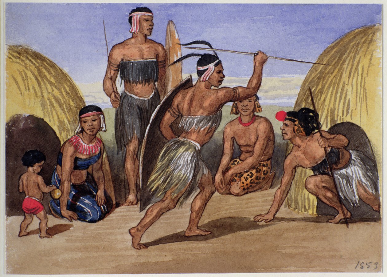 Zulus danser i London, 1853 av Jemima Blackburn