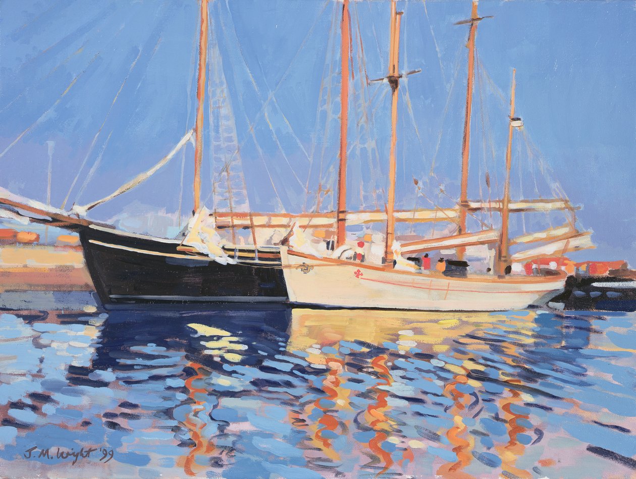Fortøyde seilskip, Skagen, Danmark, 1999 av Jennifer Wright