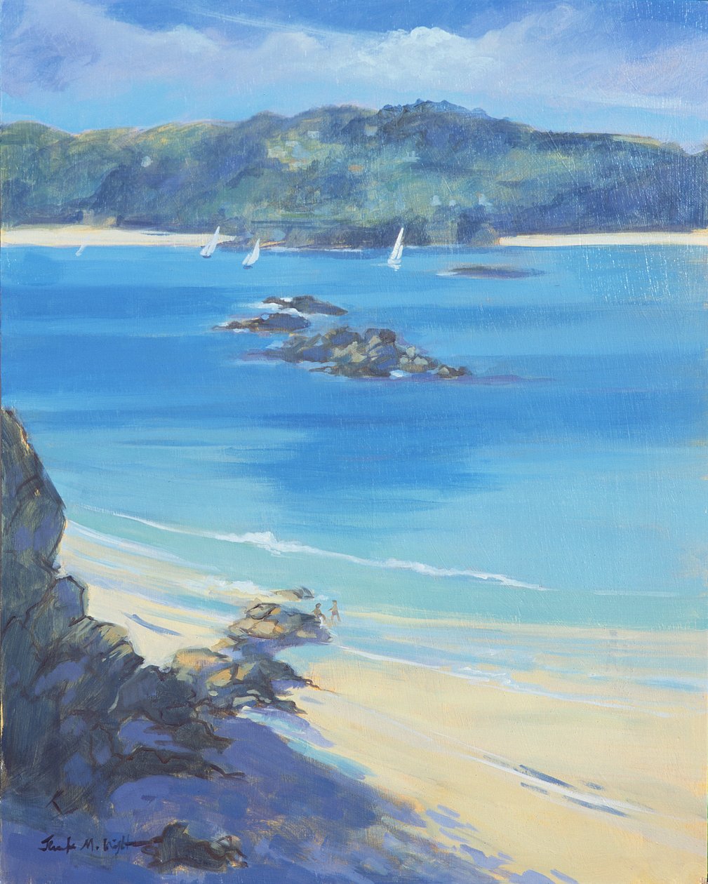 Salcombe - Moro på stranden, 2000 av Jennifer Wright