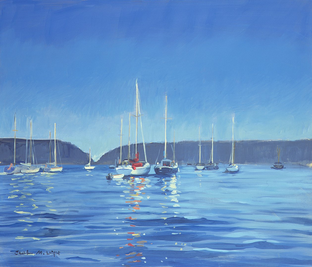 Salcombe - Yachts - Twilight av Jennifer Wright
