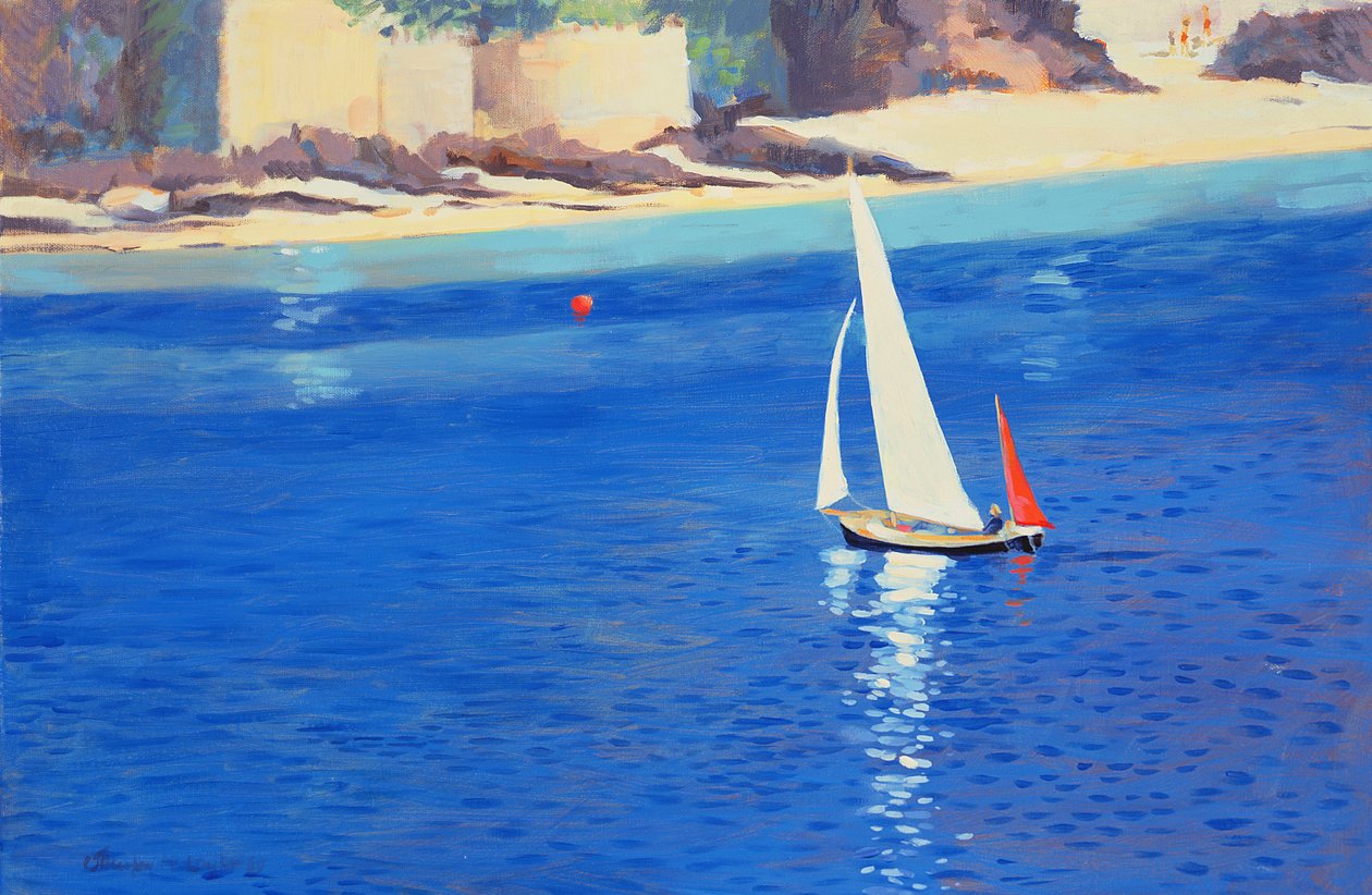Salcombe - Yawl nær Millbay, 1999 av Jennifer Wright