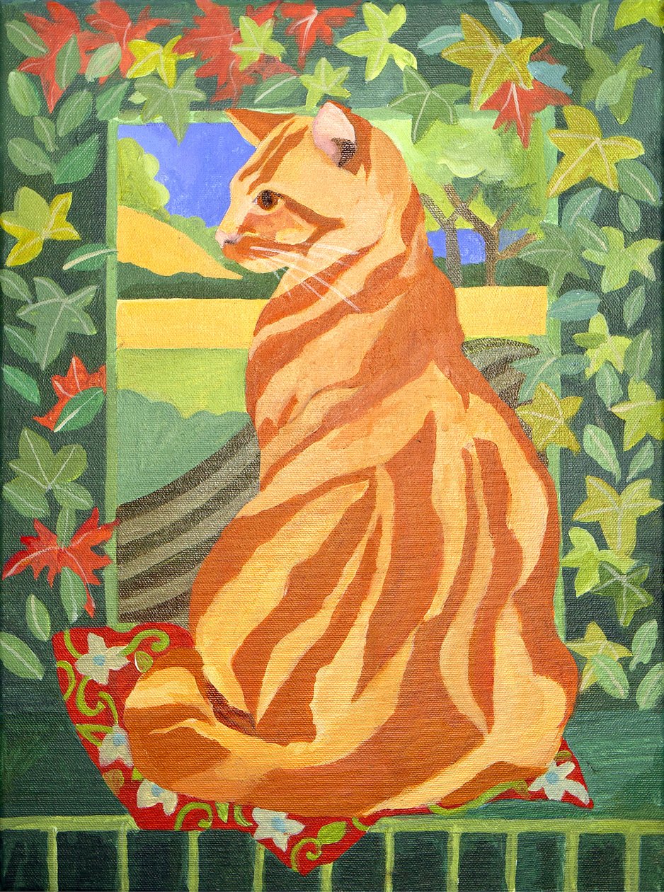 Kat 1, 2014 (akryl på lerret) av Jennifer Abbott