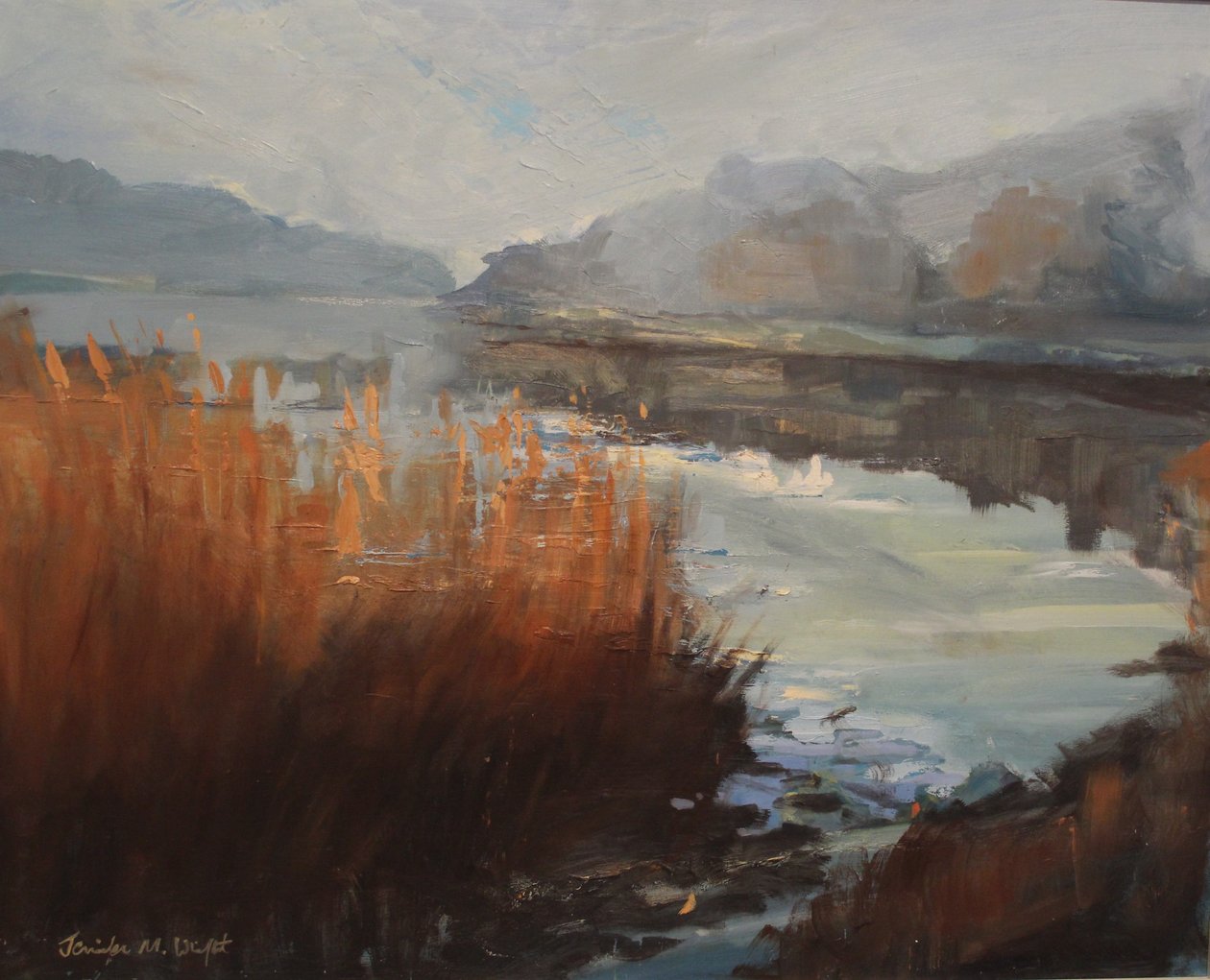 Batson Creek Salcombe, høst. olje på lerret, 2016 av Jennifer Wright
