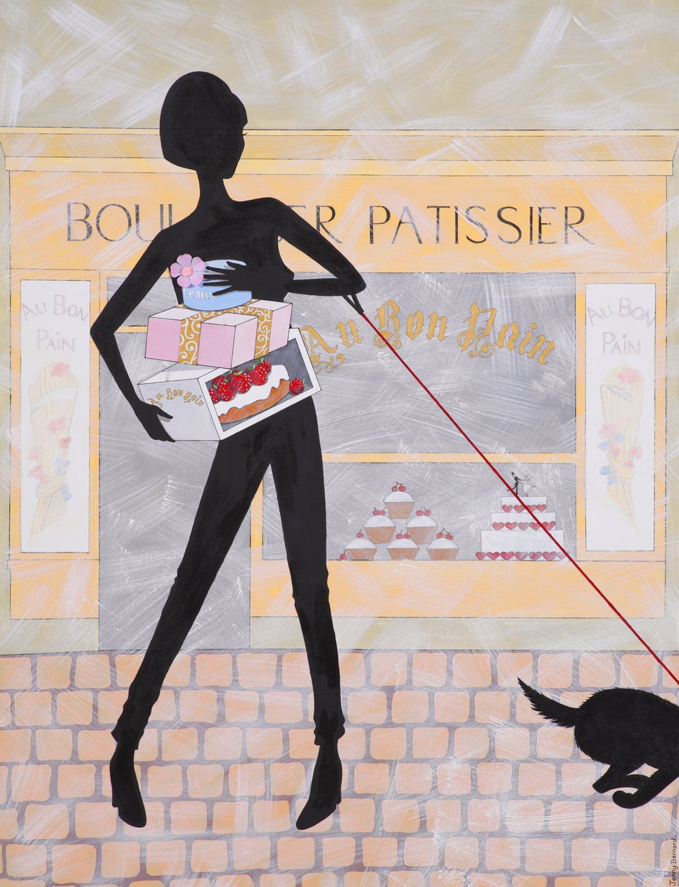 Boulangier Patissier, 2009 (akryl på lerret) av Jenny Barnard
