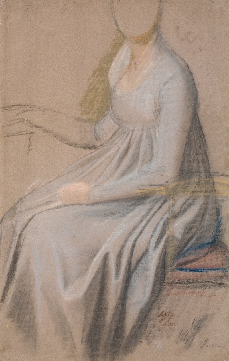 Kostymestudie for portrettet av grevinne Agnete Marie Rosencrone av Jens Juel