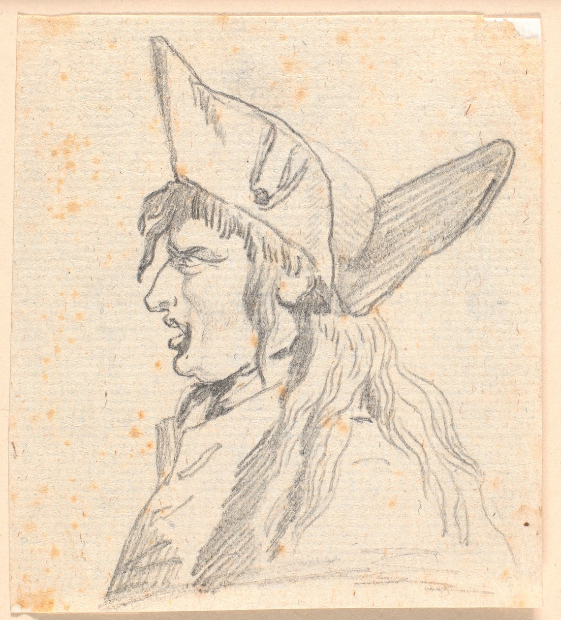 En ropende mann (en sveitser?) med en trekantet hatt av Jens Juel