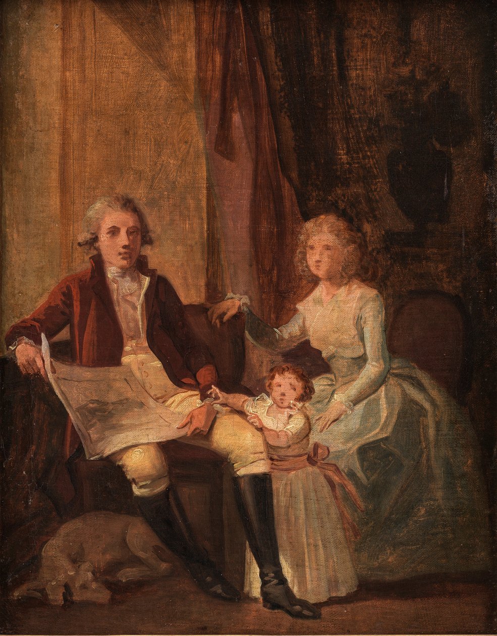 Peder Anker med hustru og datter av Jens Juel