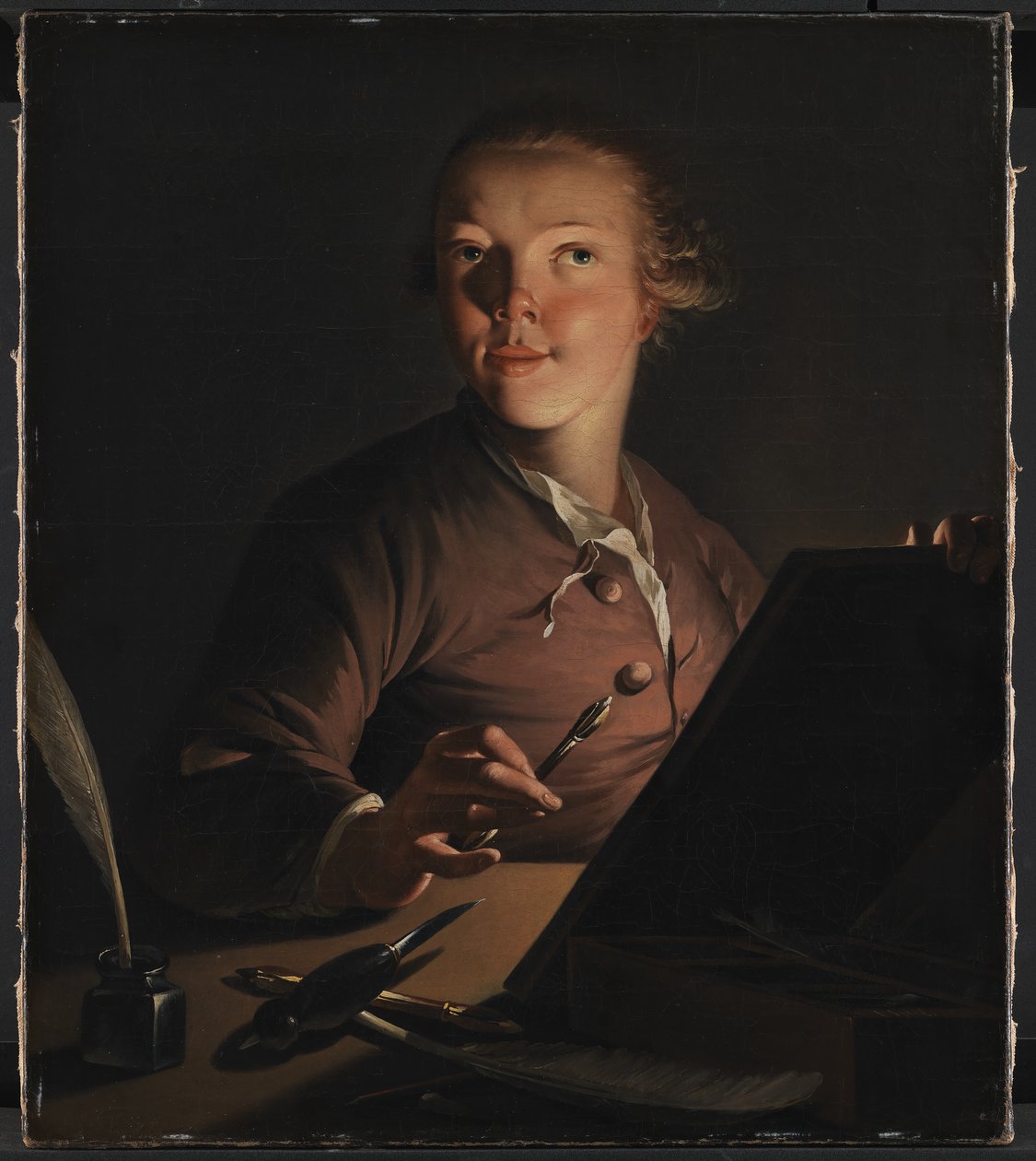 Selvportrett av Candlelight av Jens Juel