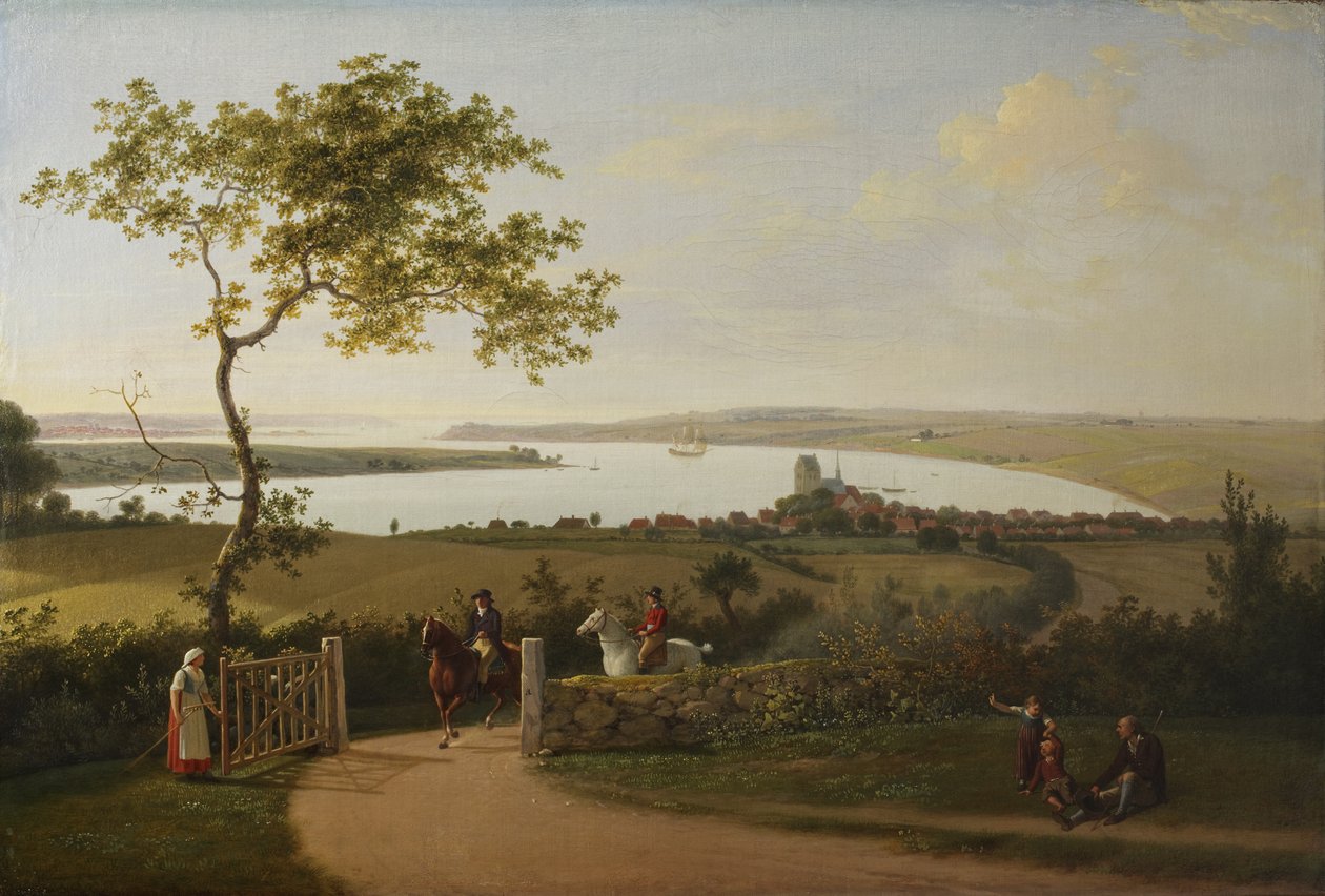 Utsikt over Lillebælt (Lillebælt) fra en høyde ved Middelfart av Jens Juel