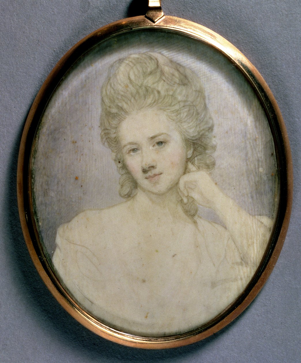 Portrettminiatyr av Georgiana, hertuginne av Devonshire, ca. 1775 av Jeremiah Meyer