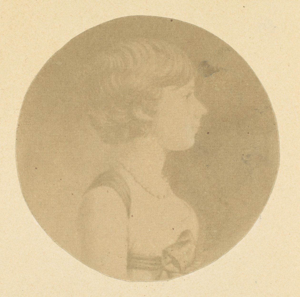 Mezzotint-portrett av en jente i profil, fra The St. Memin Collection of Portraits, 1862. av Jeremiah Gurney
