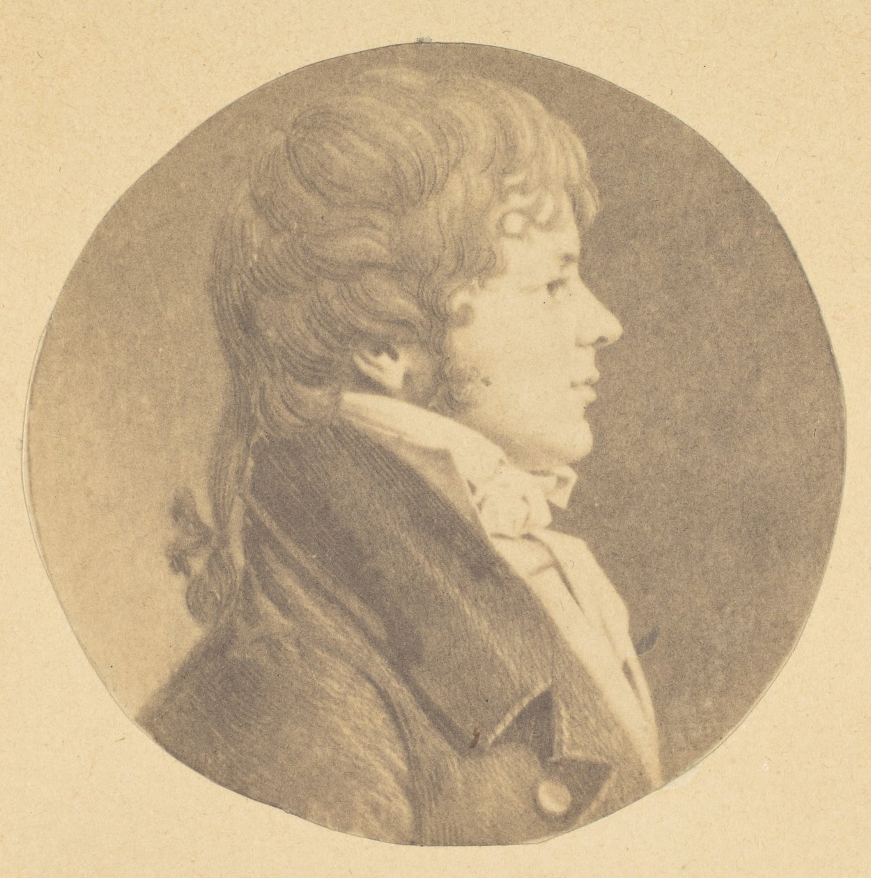 Mezzotint-portrett av en ung mann i profil, fra The St. Memin Collection of Portraits, 1862. av Jeremiah Gurney
