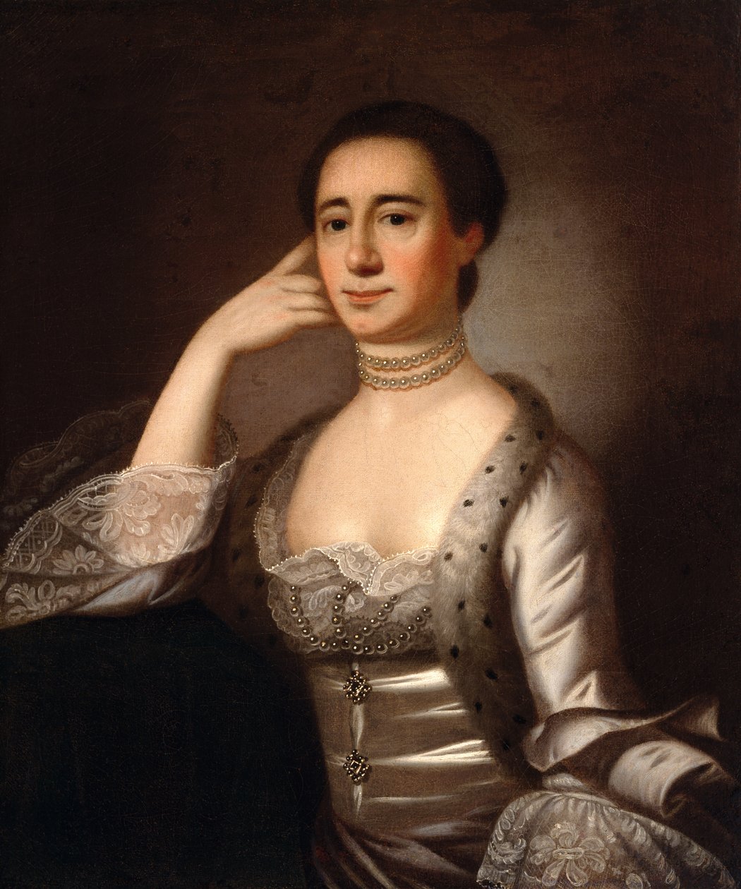 Portrett av Mrs. John Champneys, ca. 1763 av Jeremiah Theus