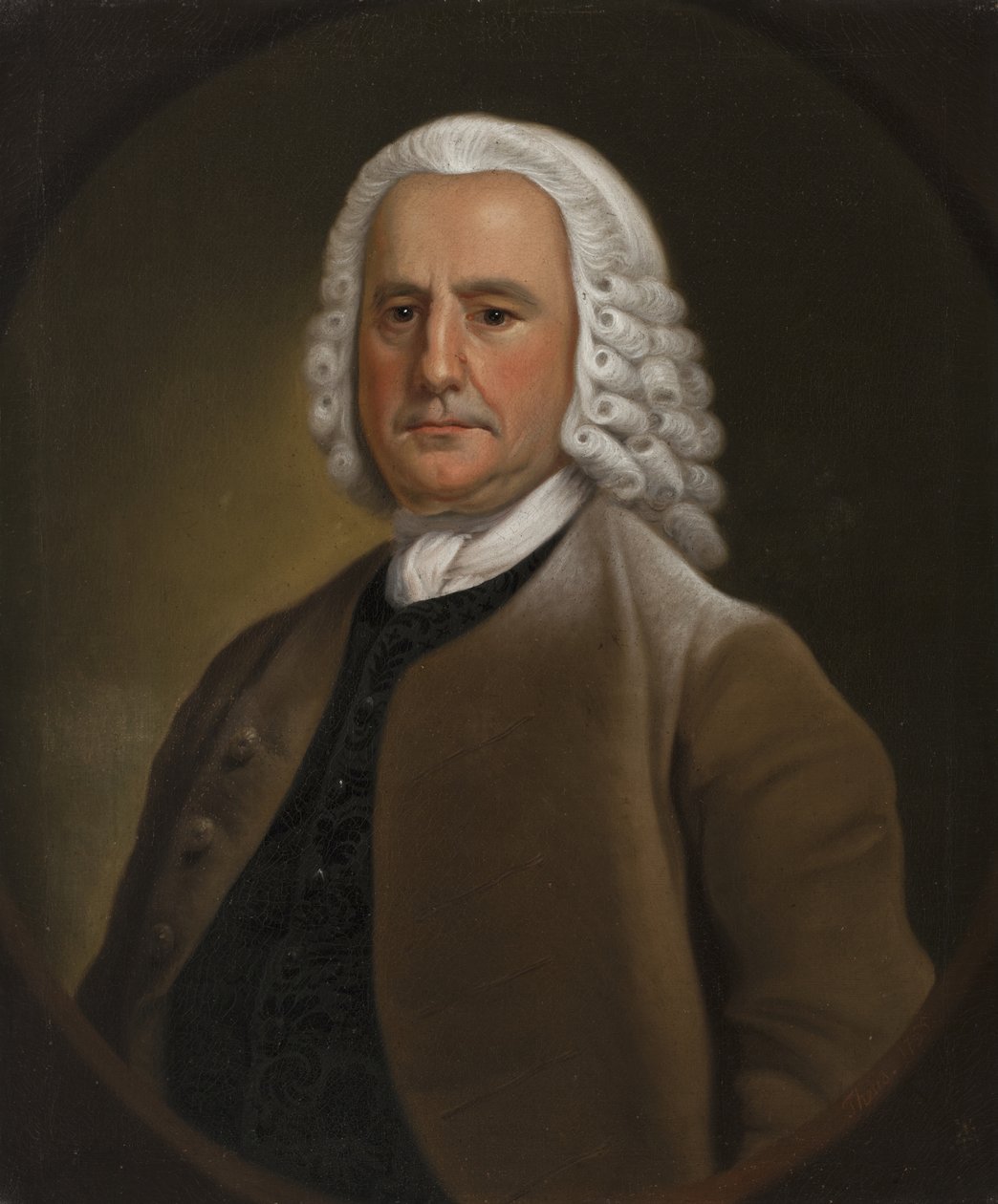 Portrett av en mann, sannsynligvis Isaac Holmes, ca. 1755 av Jeremiah Theus
