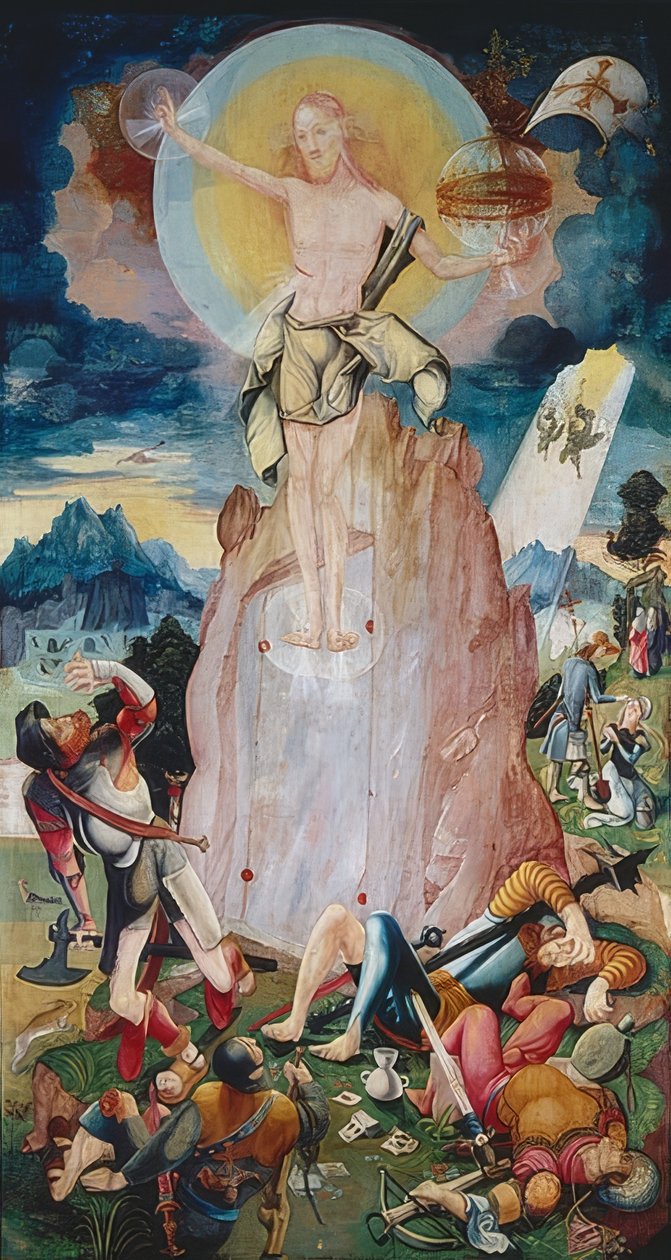 Kristi oppstandelse (høyre fløy av Herrenberg-alteret). 1519 av Jerg Ratgeb