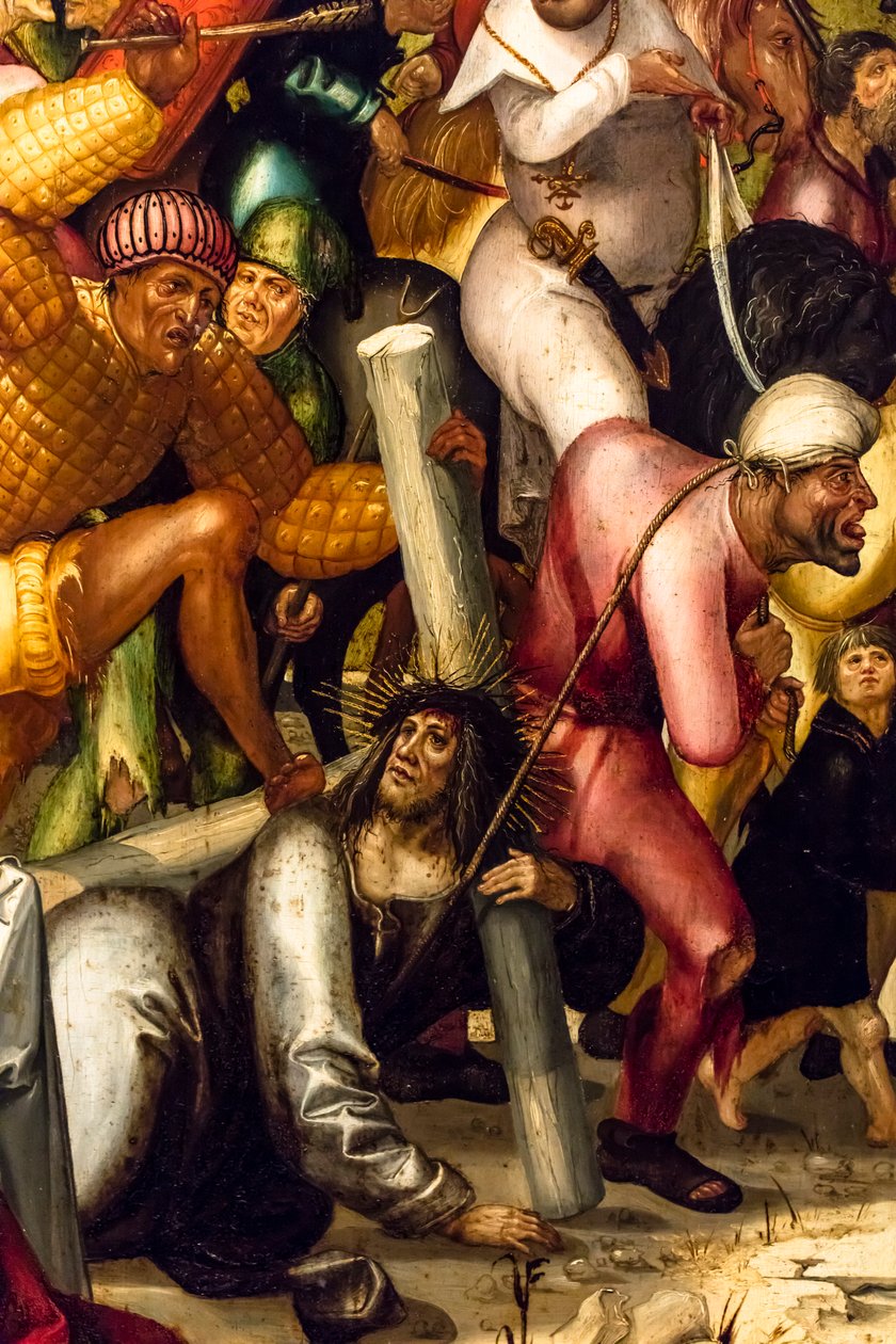 Korsbæring, ca. 1515 (tempera og olje på bartre) av Jerg Ratgeb