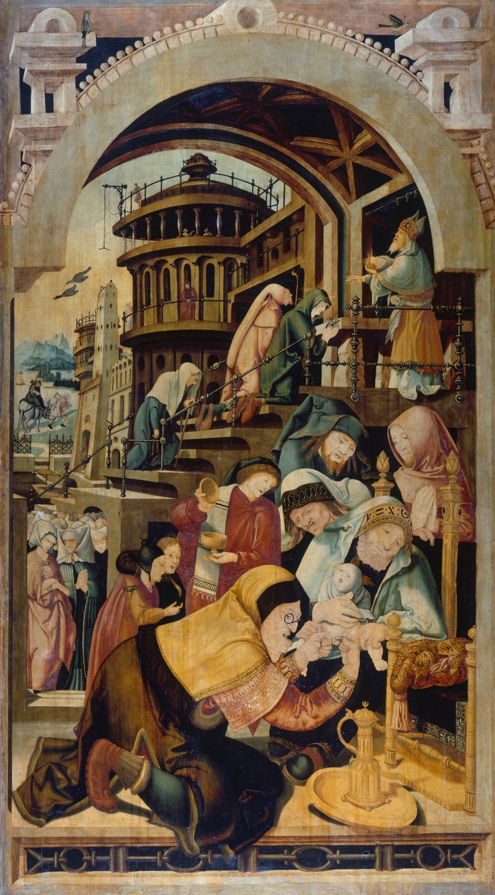 Omskjæring av Jesus, maleri av Jorg Ratgeb (ca 1480-1526), olje på panel av Jerg Ratgeb