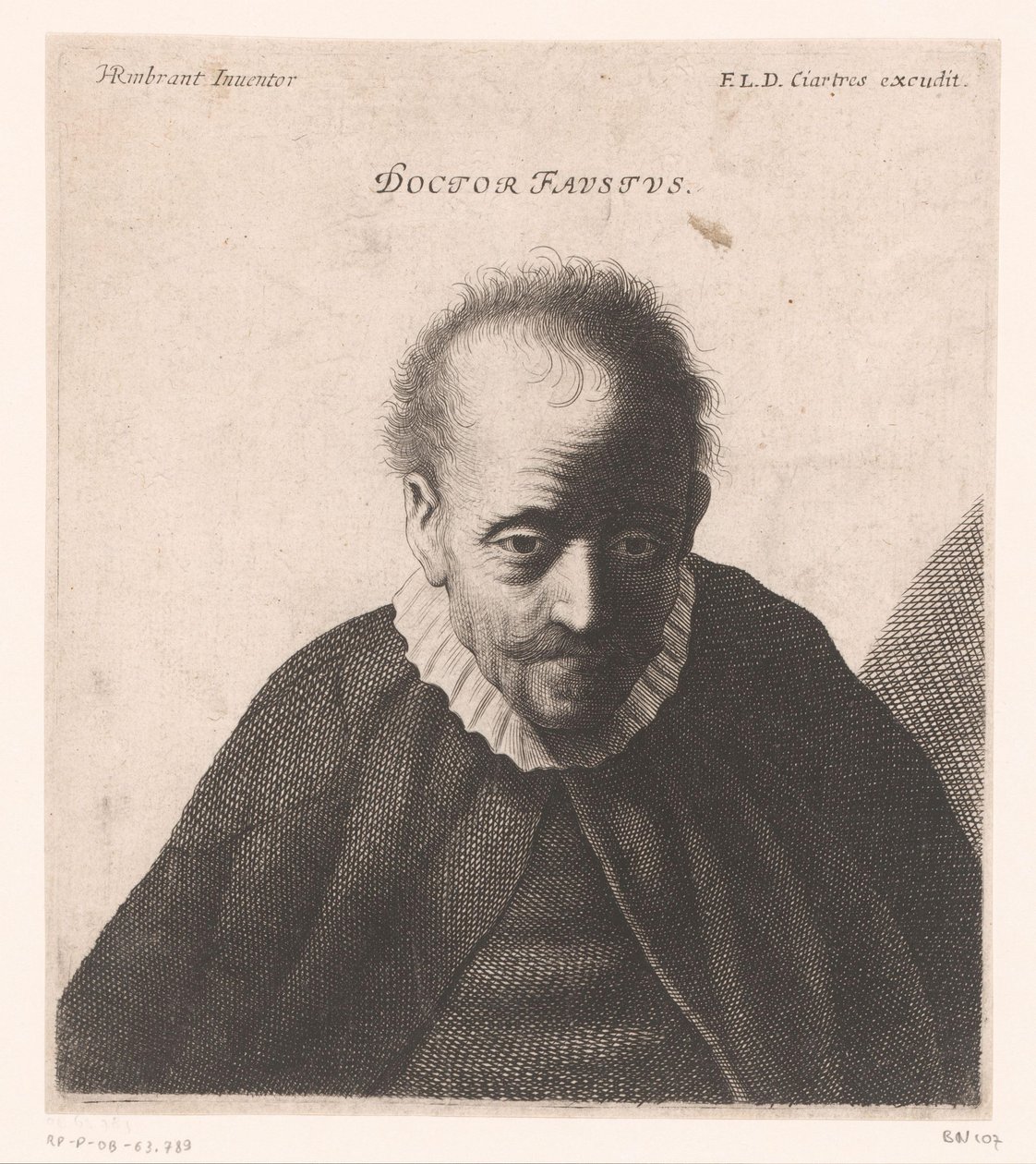 Portrett av lege Faustus Doktor Faustus. (tittel på objekt) Byster av filosofer og konger (serietittel) av Jerôme David (attributed to)