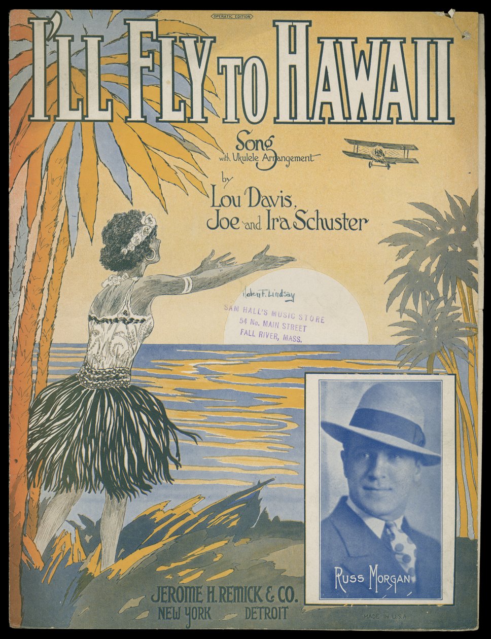 Ill Fly to Hawaii, ca. 1770-1959 (trykk) av Jerome H. Remick & Co.