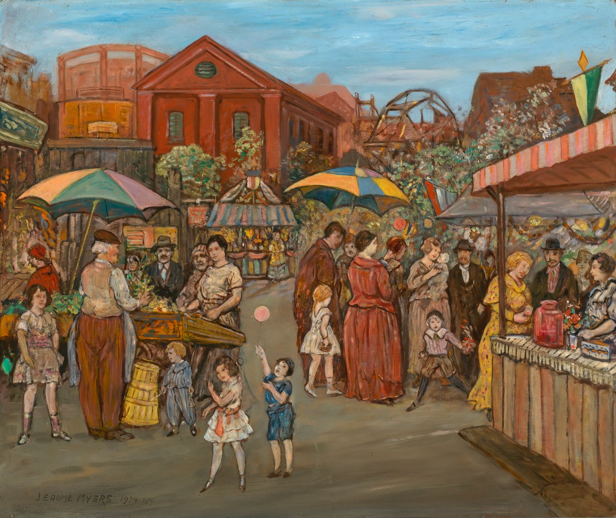 Italienere i Jefferson Park, 1934. av Jerome Myers