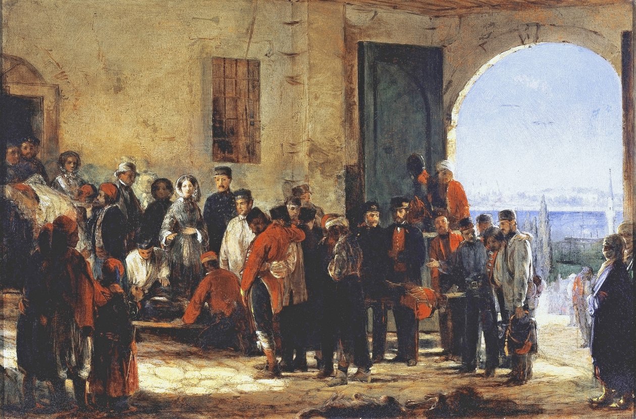 Krimkrigen: sykepleieren Florence Nightingale ved sykehuset i Scutari i Tyrkia, 1856 av Jerry Barrett