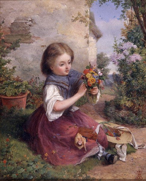 The Posy, ca. 1880 (olje på panel) av Jessica (attr.to) Hayllar