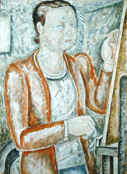 Selvportrett, ca. 1928 (olje på gesso-tavle) av Jessica Stewart Dismorr