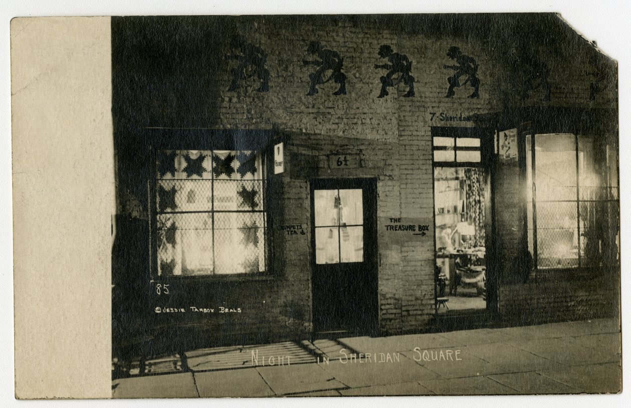 Natt på Sheridan Square, Greenwich Village, New York, USA, ca. 1918-19 (foto av gelatinsølv) av Jessie Tarbox Beals