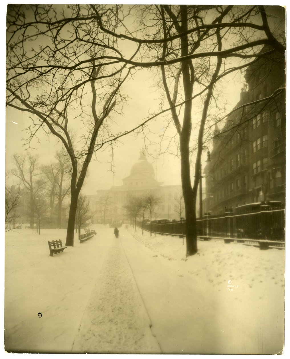 State House i Storm, Boston, USA, ca. 1902-10 (foto av gelatinsølv) av Jessie Tarbox Beals
