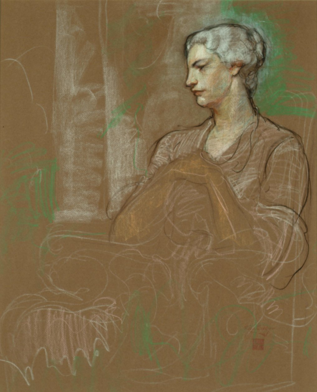 Jessie Wilcox Smith, ca. 1930 (pastell på papir) av Jessie Willcox Smith
