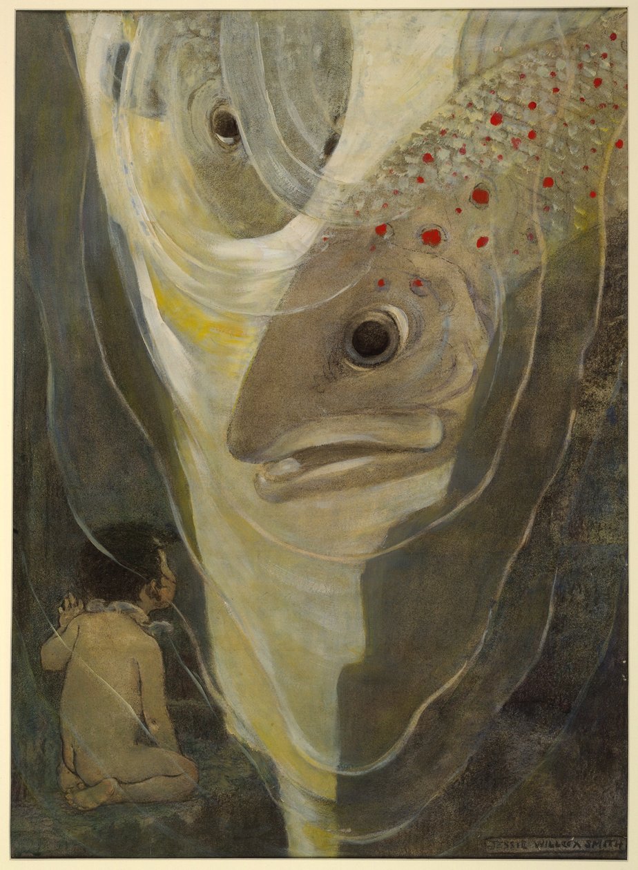Å, ikke gjør meg vondt! ropte Tom. Jeg vil bare se på deg; du er så kjekk, fra The Water Babies av Charles Kingsley, pub. 1916 (farge litho) av Jessie Willcox Smith