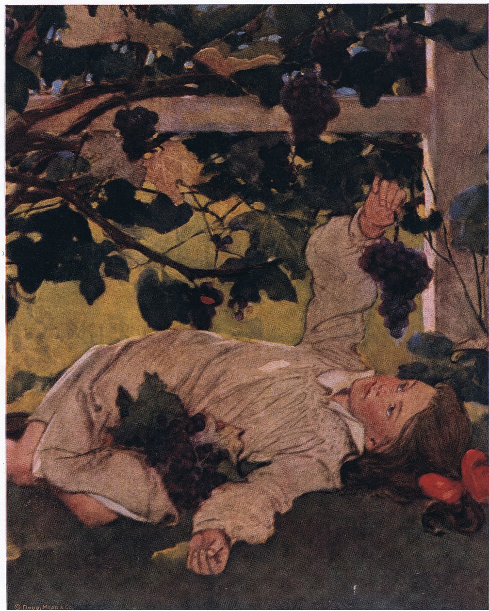 Hun visste at hun kunne spise en når hun ville, så hun hadde det ikke travelt (farge litho) av Jessie Willcox Smith