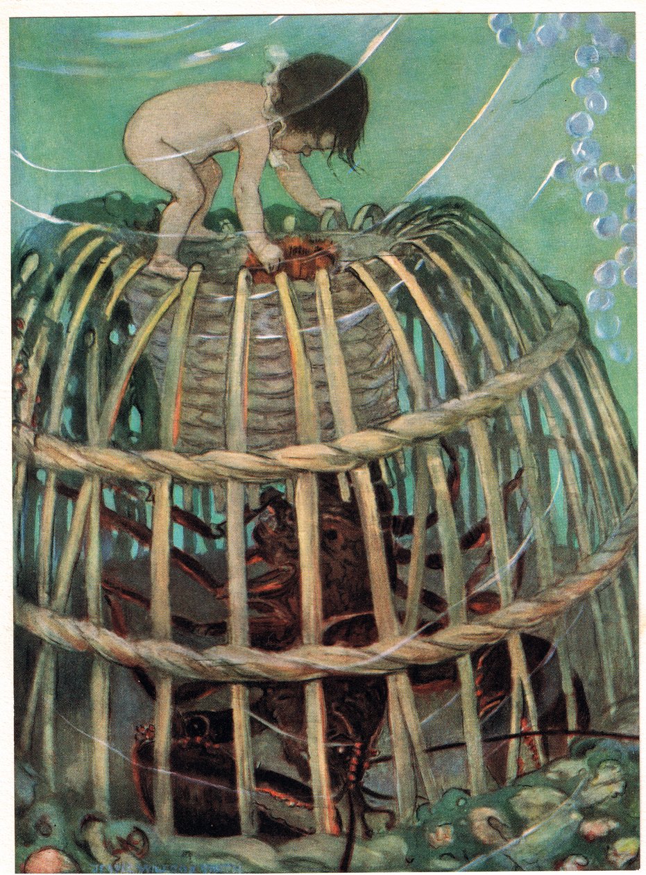 Tom and the lobster pot, illustration from 