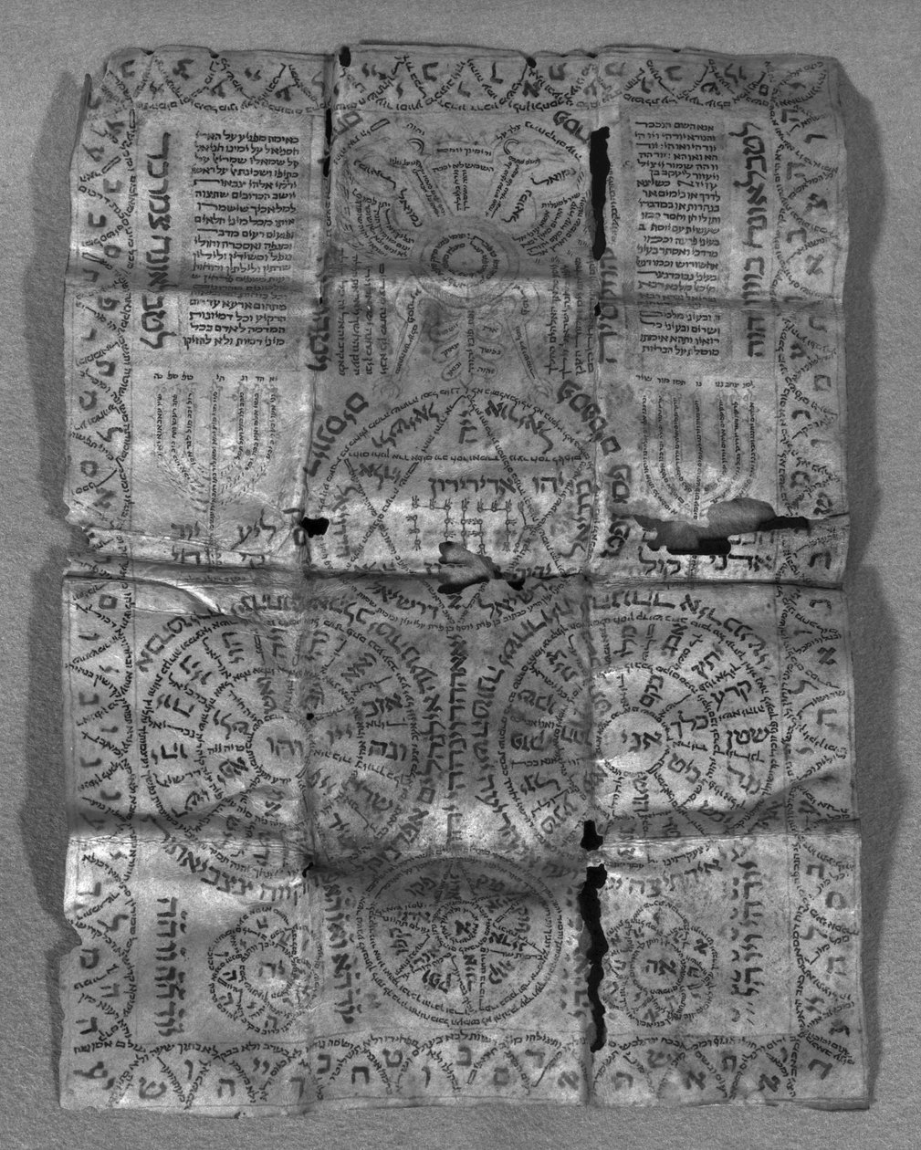 Kabalistisk amulett (pergament) av Jewish School