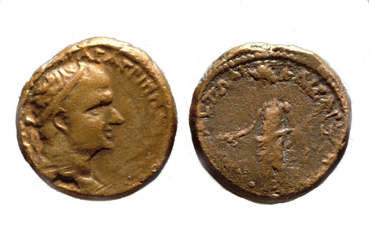 Mynter av Herodes Agrippa I, ca. 37-44 e.Kr. (metall) av Jewish School