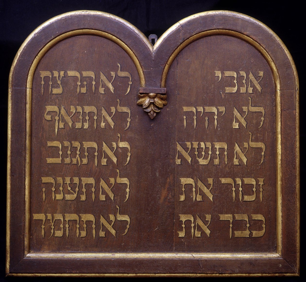 Table de la Loi eller Decalogue. Synagogen i Bergheim (Alsace). 1800-tallet. av Jewish School