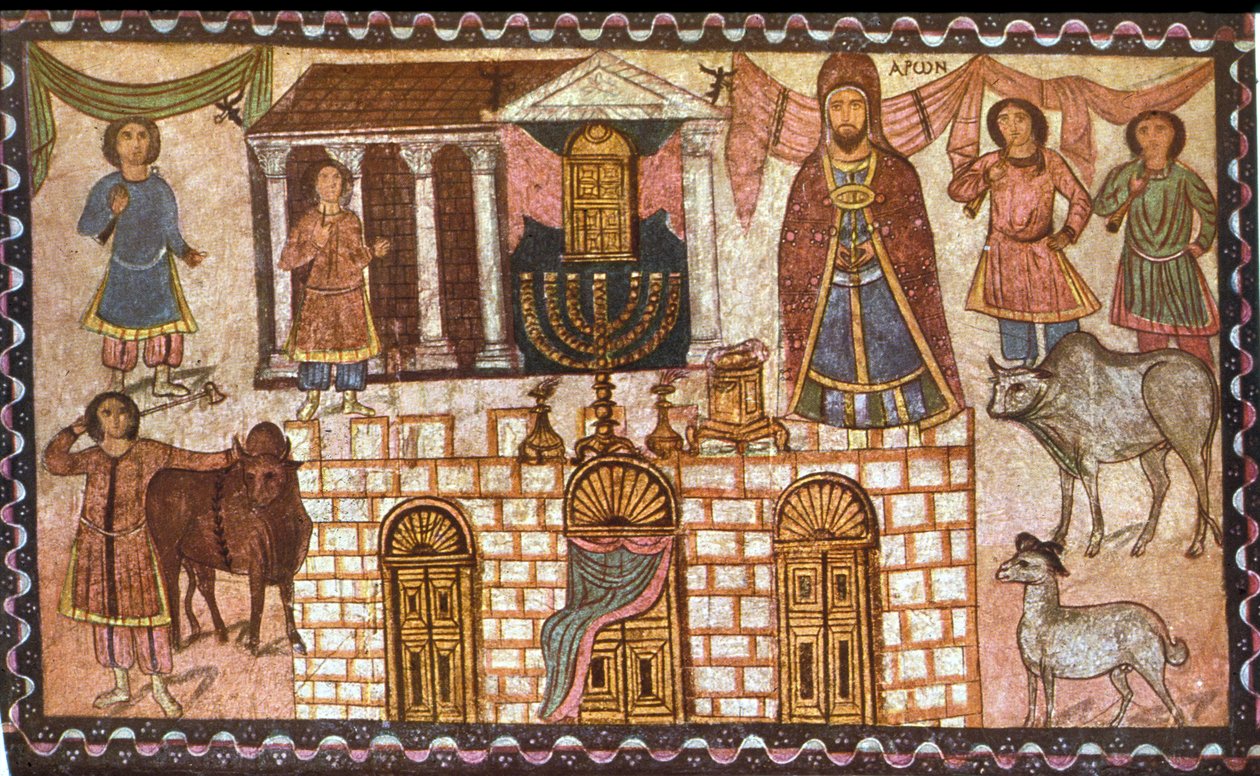 Tabernaklet og dets prester (tempera på gips) av Jewish School