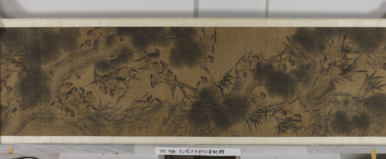 Hundre fugler (blekk og farger på silke) av Jiang (after) Tingxi