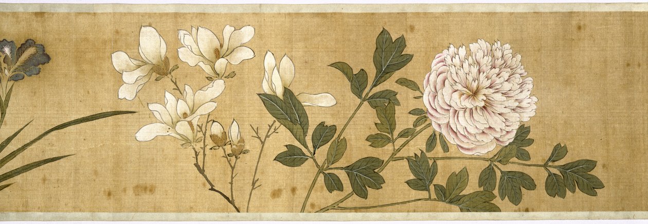 Ett hundre blomster, tidlig på 1600-tallet (malt silke) (detalj) av Jiayan Chen