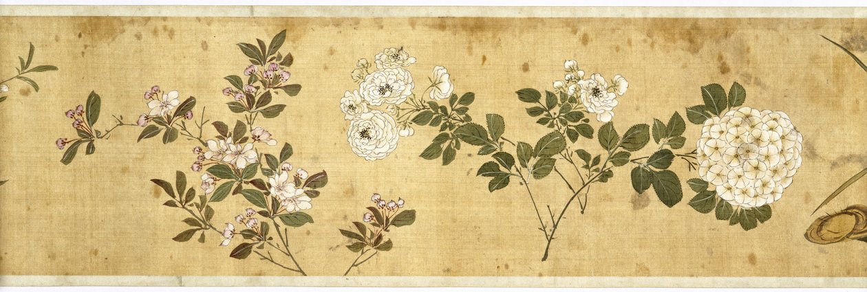 One Hundred Flowers, tidlig på 1600-tallet (malt silke) (detalj: se også 207347-58) av Jiayan Chen