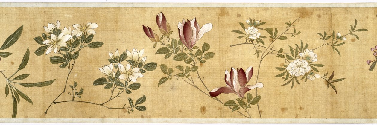 One Hundred Flowers, tidlig på 1600-tallet (malt silke) (detalj: se også 207347-58) av Jiayan Chen