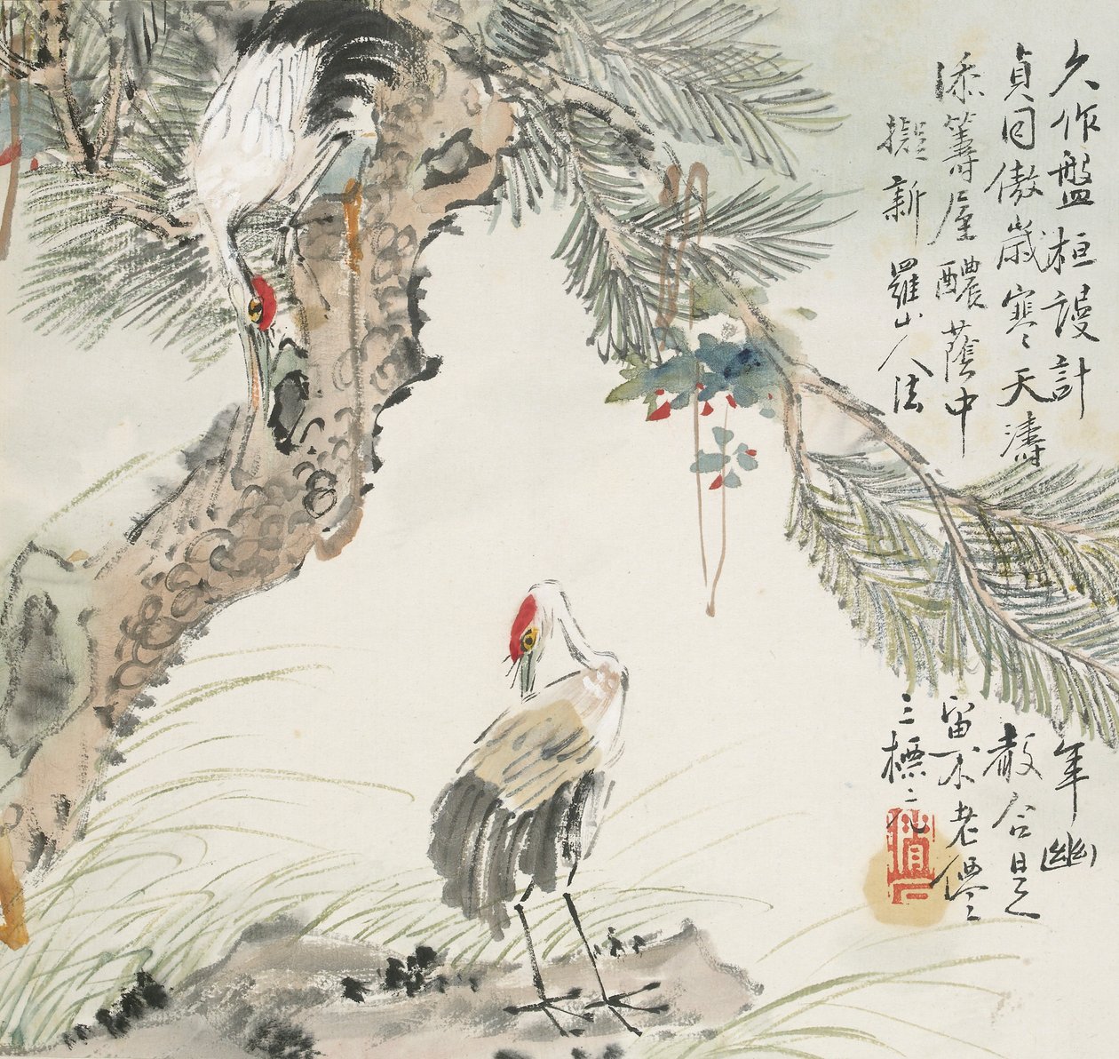 Et par kraner ved et furutre, 1857 av Jin Yuan