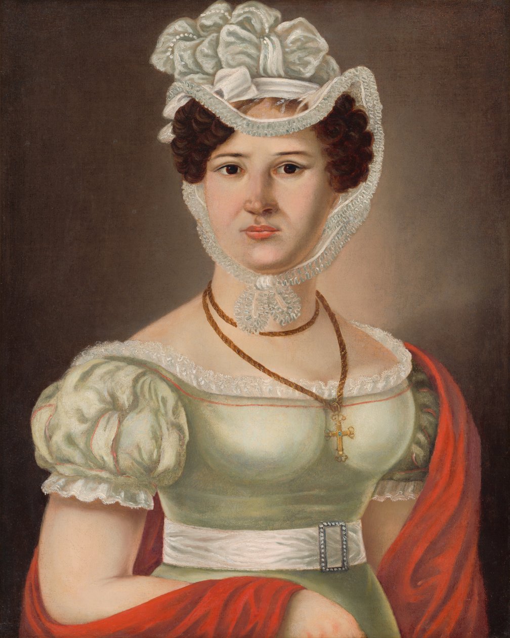 Portrett av en ung dame - s. Maléterová av János  Rombauer