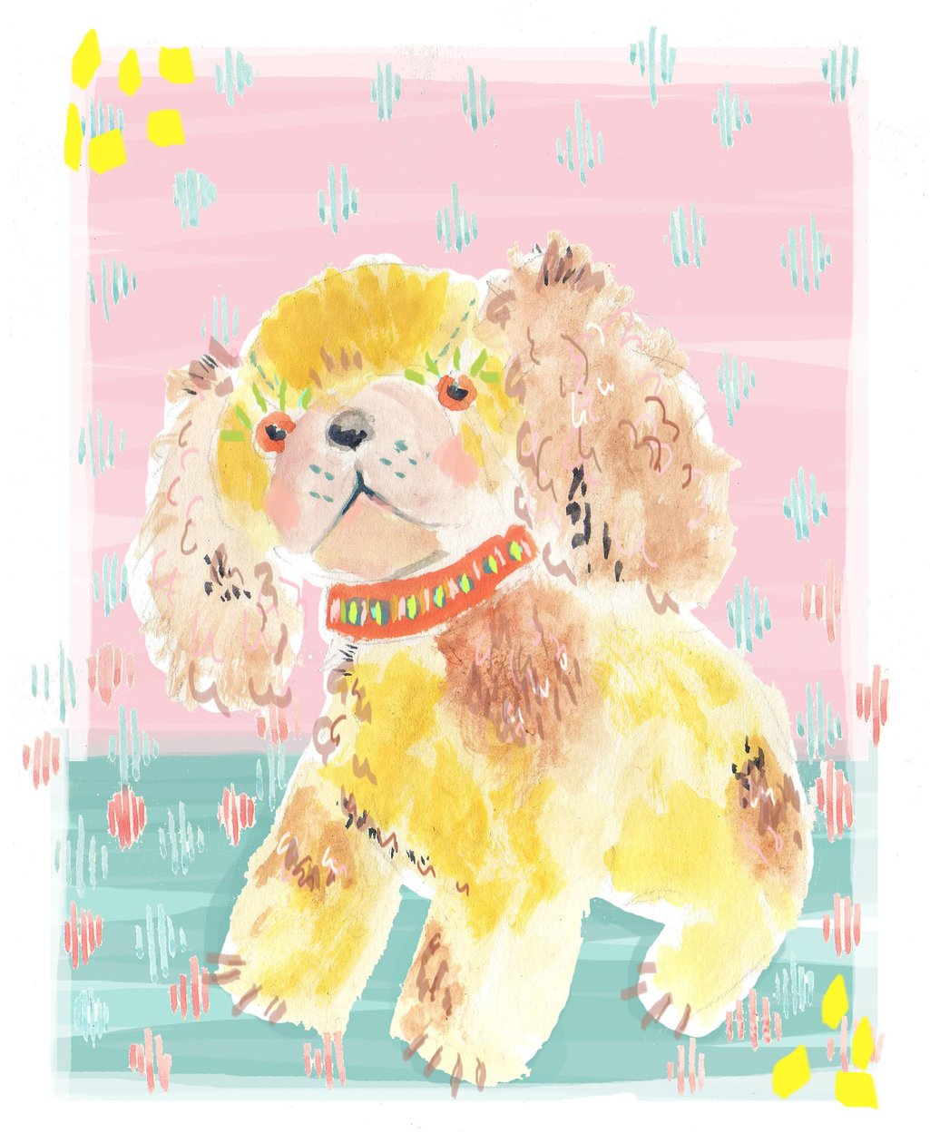 Spaniel, 2014 (akvarell på papir) av Jo Chambers