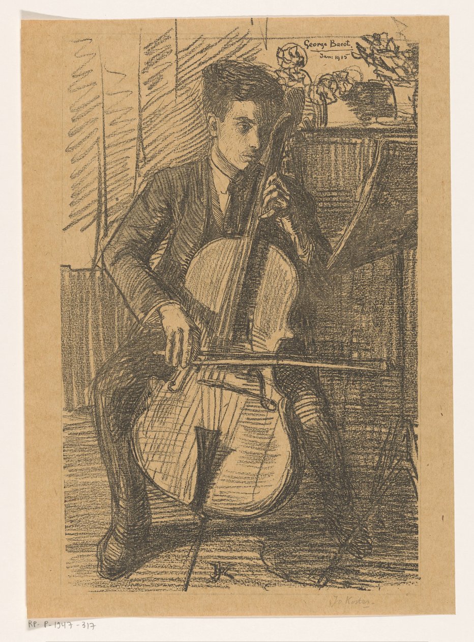 George Bacot spiller cello av Jo Koster (signed by artist)