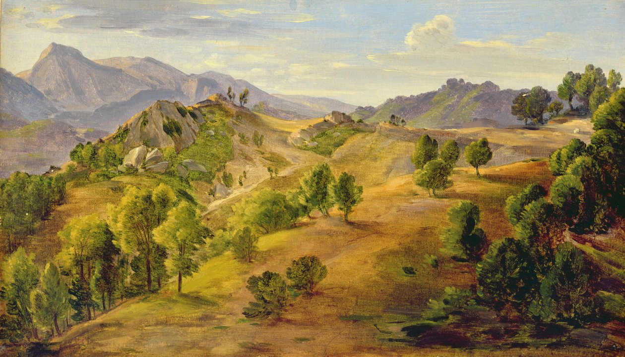 Serpentara ved Olevano, ca. 1824 (olje på papir lagt ned om bord) av Joachim Faber